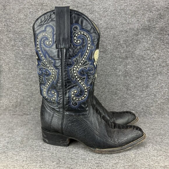 cuadra Other - ✅Verthali Exotic Western Boots 🖤Black Ostrich Leather Cowboy Boots Mens Size 10